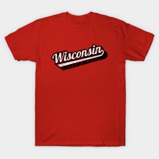 Vintage Wisconsin Script Classic Design T-Shirt